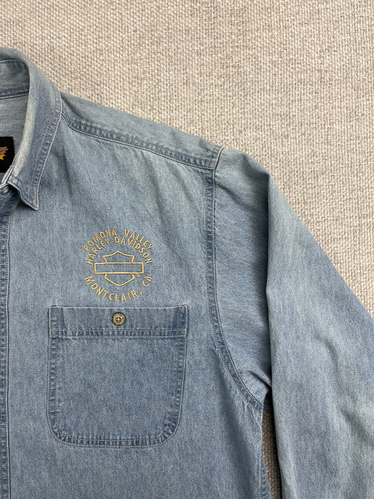 Y2K Harley Davidson Denim Shirt
