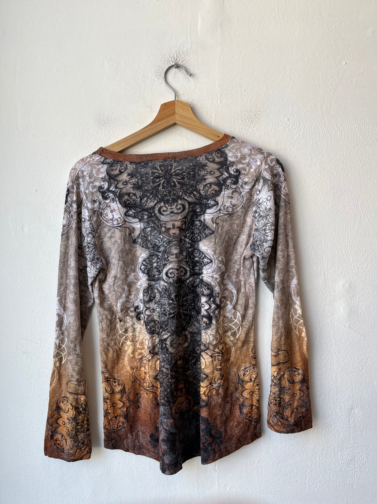 Y2K Pattern Long Sleeve Shirt