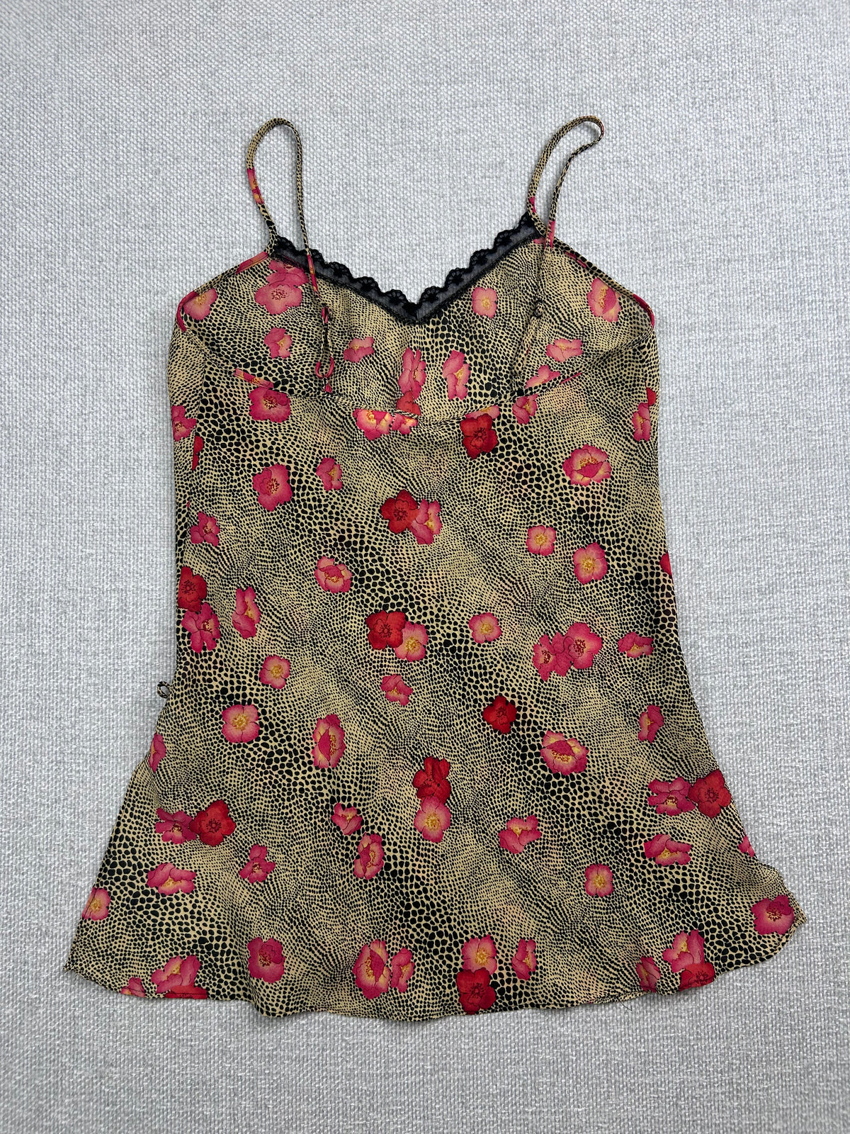 Y2K Floral Cheetah Slip Dress