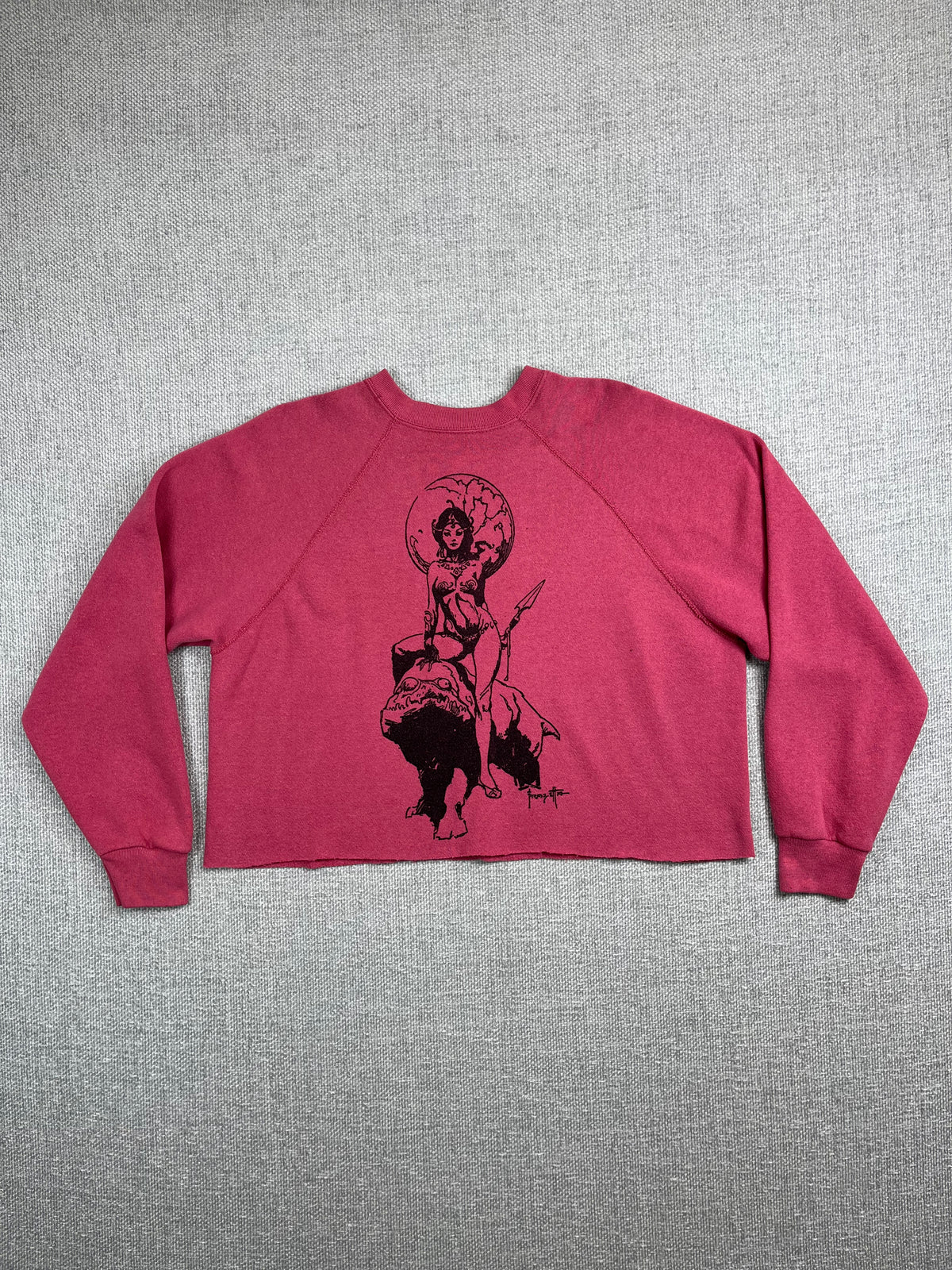 80’s Frank Frazetta Cropped Sweatshirt