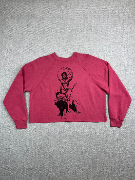 80’s Frank Frazetta Cropped Sweatshirt