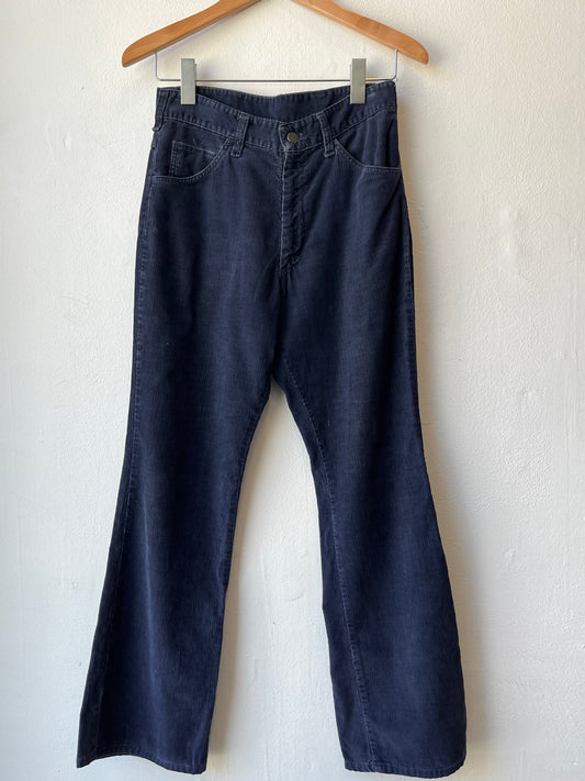 70's Blue Corduroy Bootcut Pants 29"