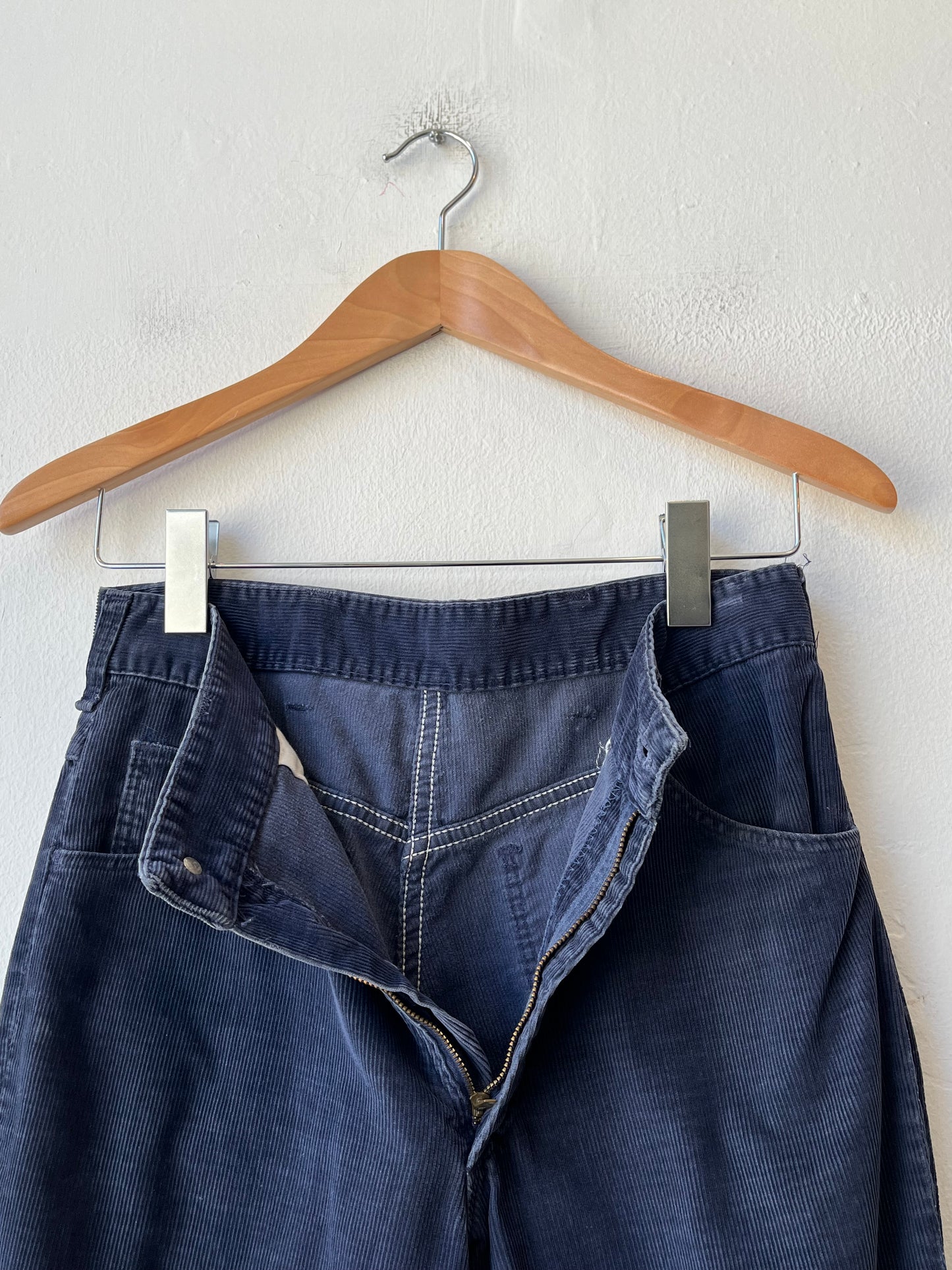 70's Blue Corduroy Bootcut Pants 29"