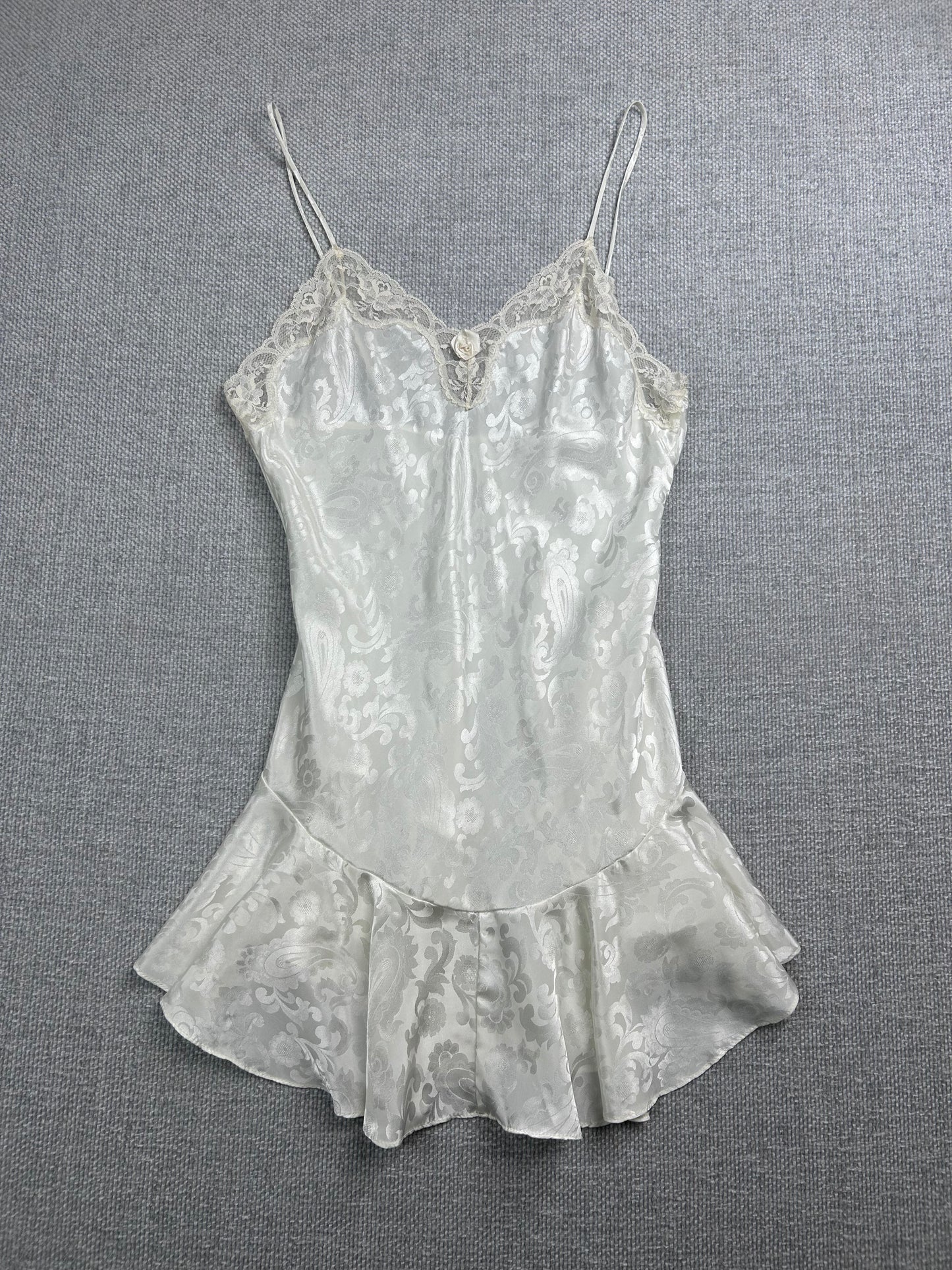 90's White Lace Slip Dress