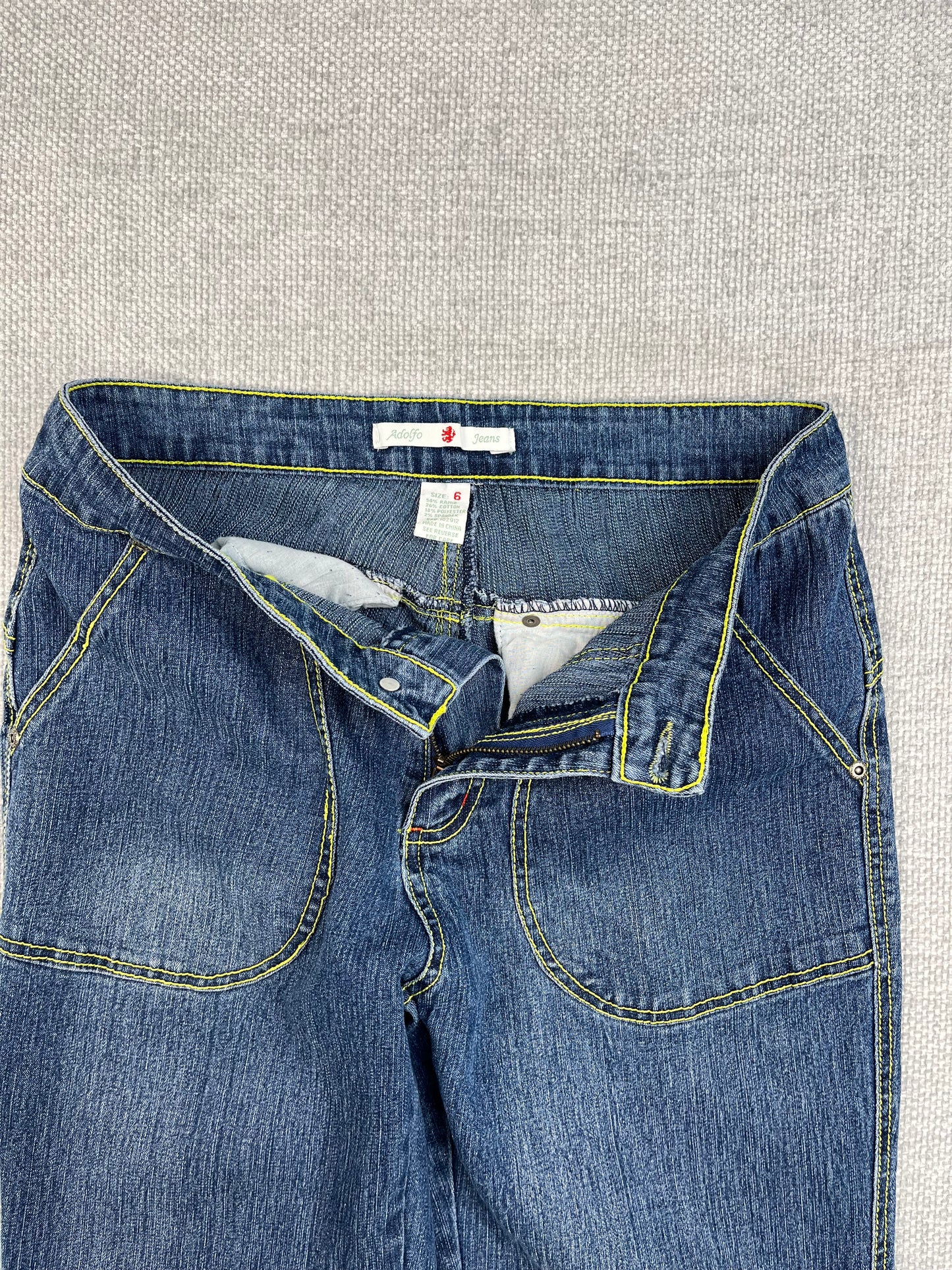 Y2K Contrast Stitch Flare Jeans 29"