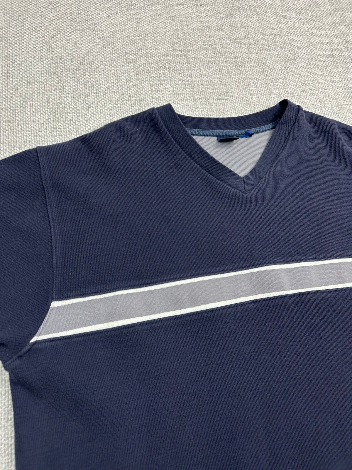Y2K Stripe Navy Sweater