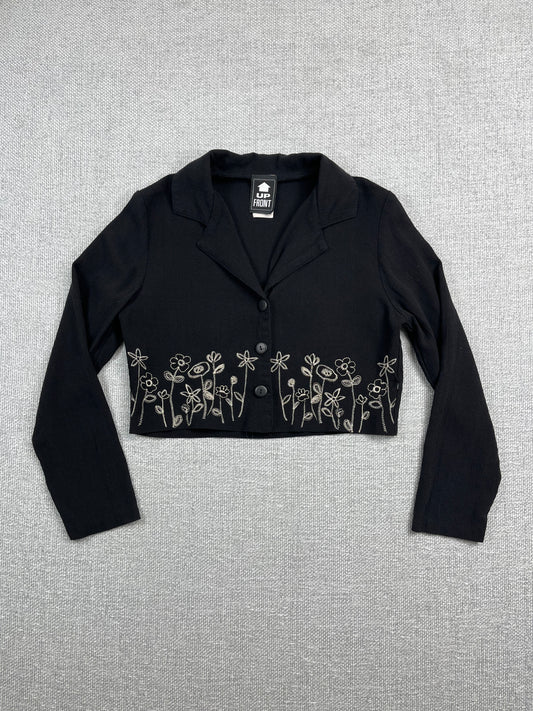 90's Embroidered Button Up Blouse