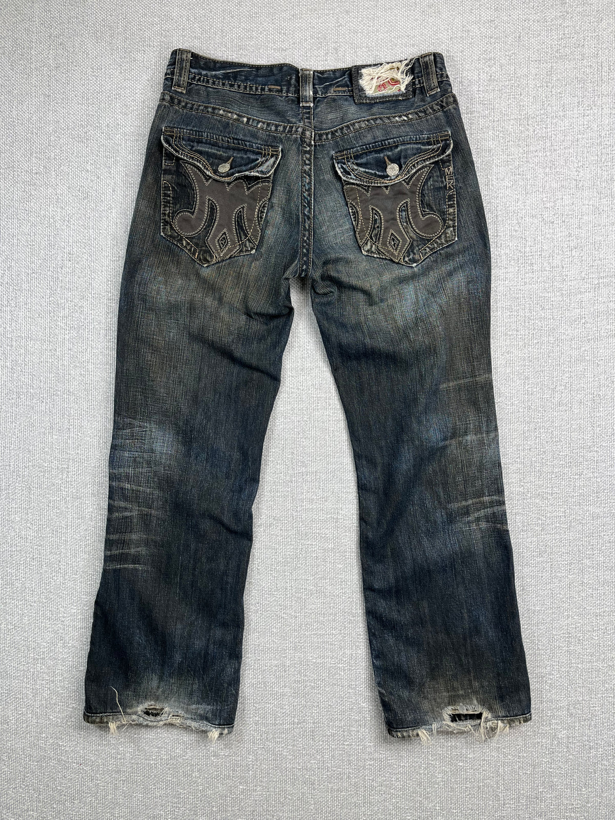 Y2K Distressed Bootcut Jeans 34"