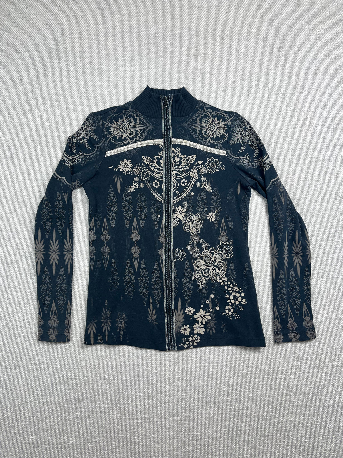 Y2K Rhinestone Mock Neck Sweater