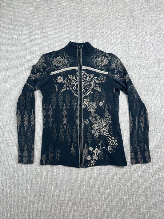 Y2K Rhinestone Mock Neck Sweater