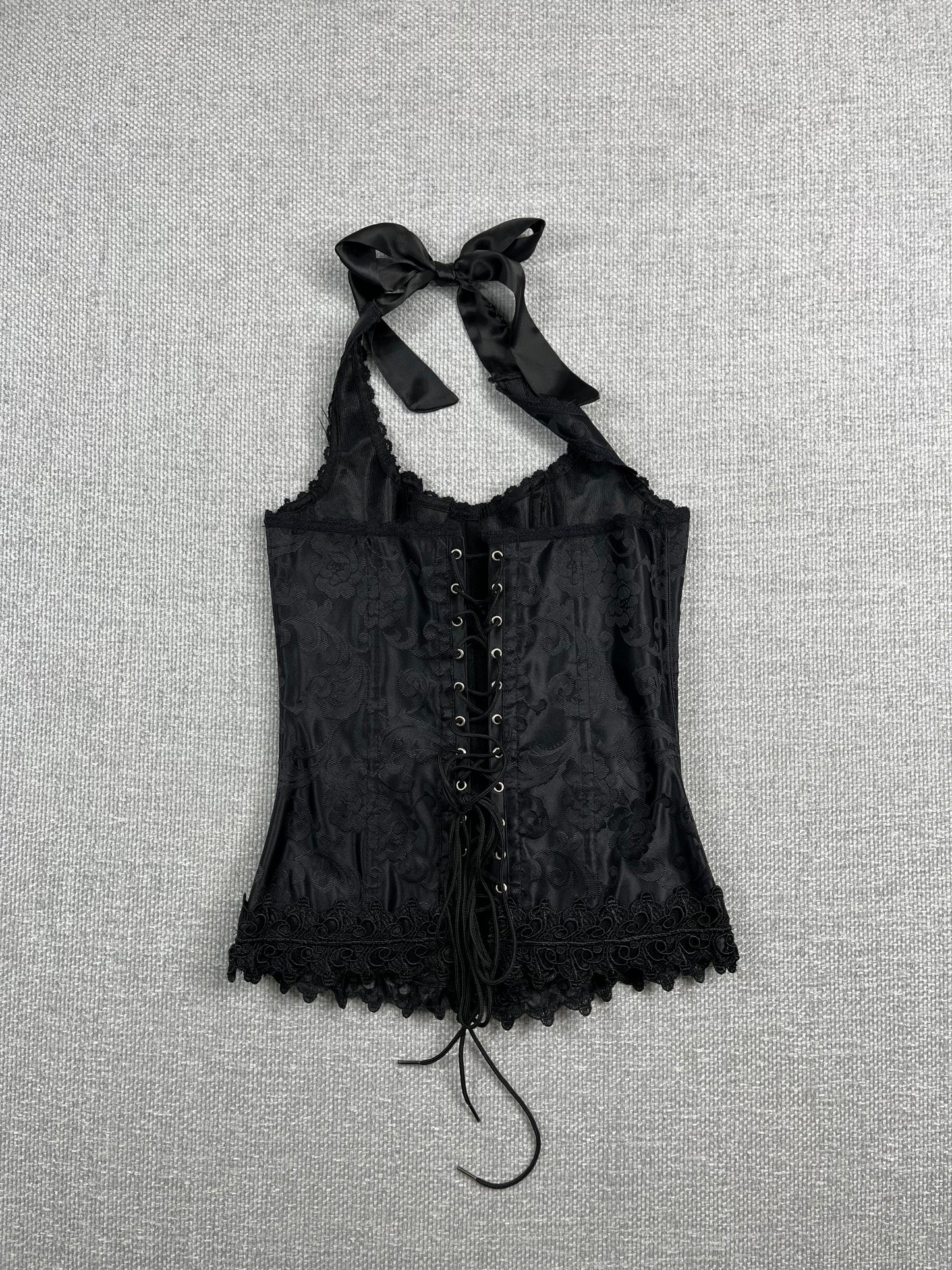 Y2K Black Halter Corset