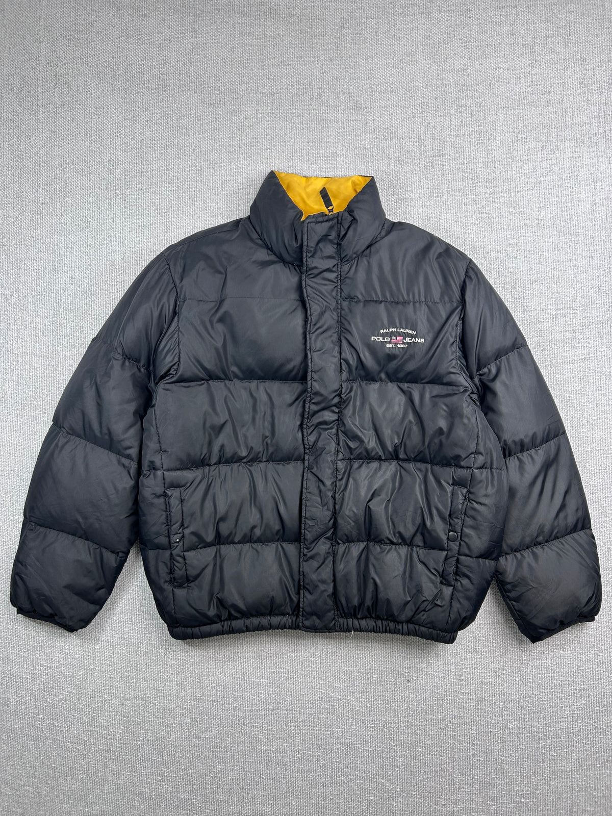 Y2K Polo Jeans Black Puffer Jacket