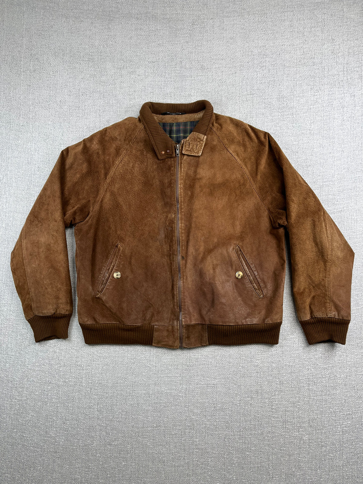 Y2K Brown Suede Bomber Jacket
