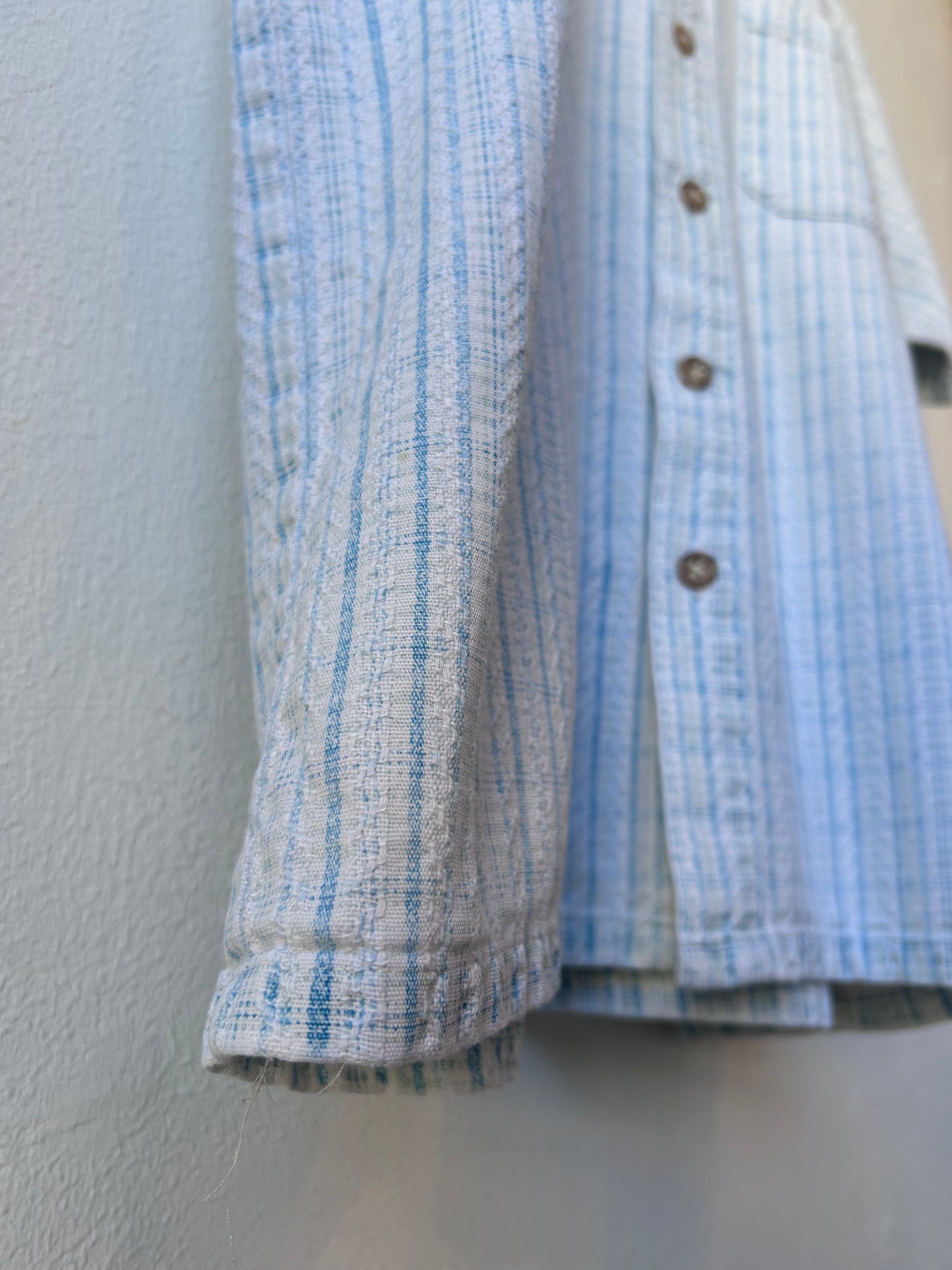 90's Blue Plaid Button Up Shirt