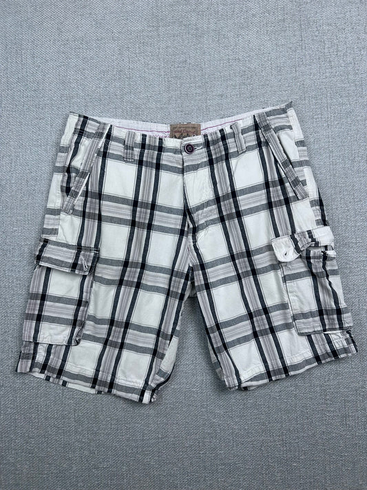 Y2K Plaid Cargo Shorts 36"