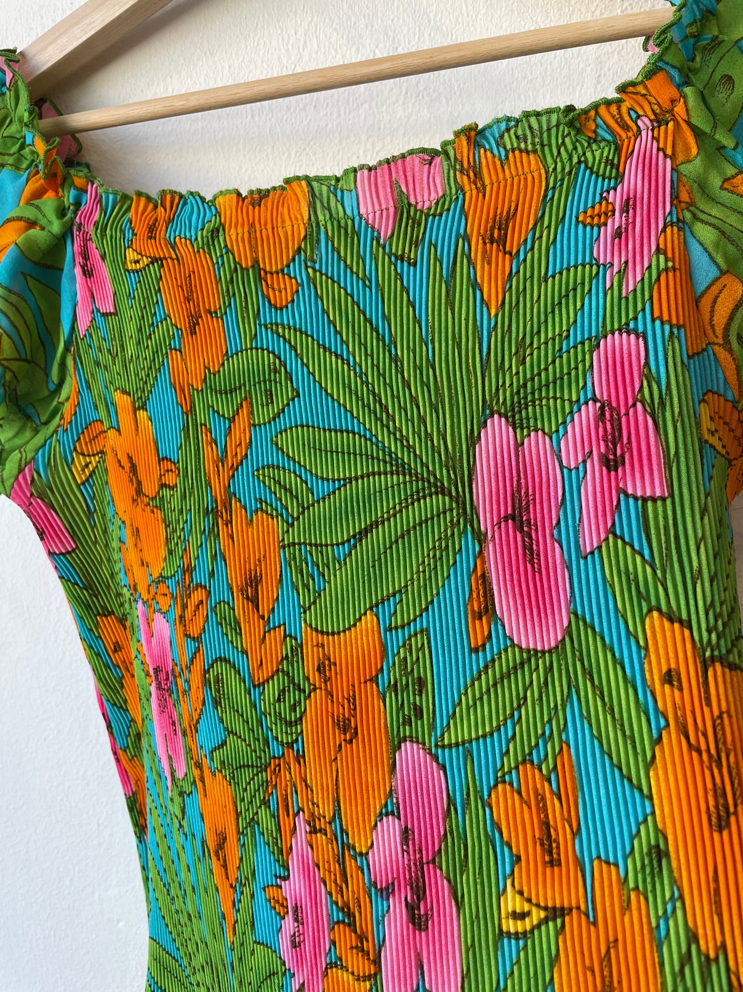 Y2K Pleated Floral Top