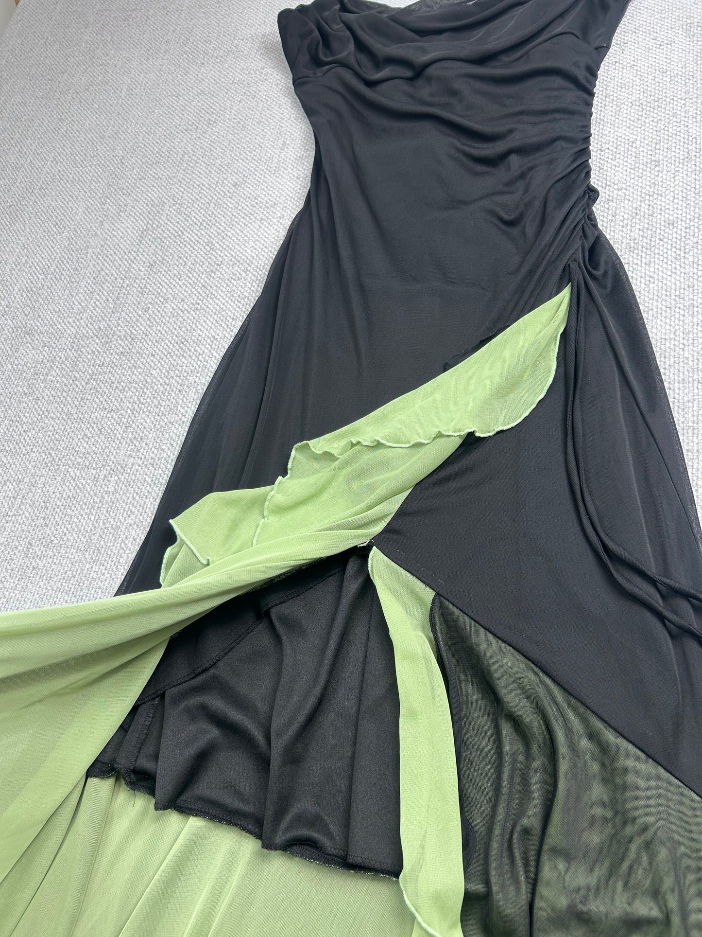 90's Asymmetrical Mesh Gown