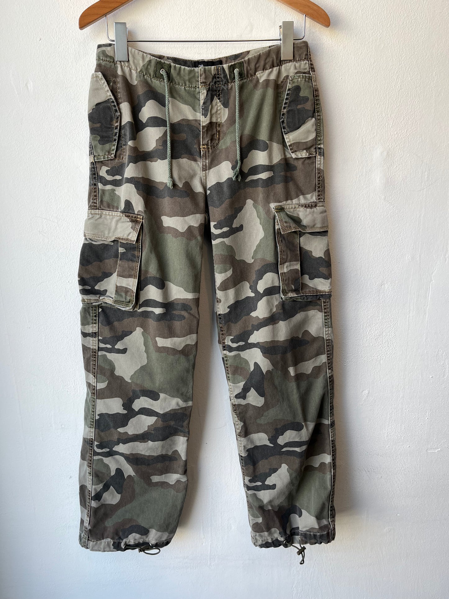 Y2K Drawstring Camo Pants 21-30”