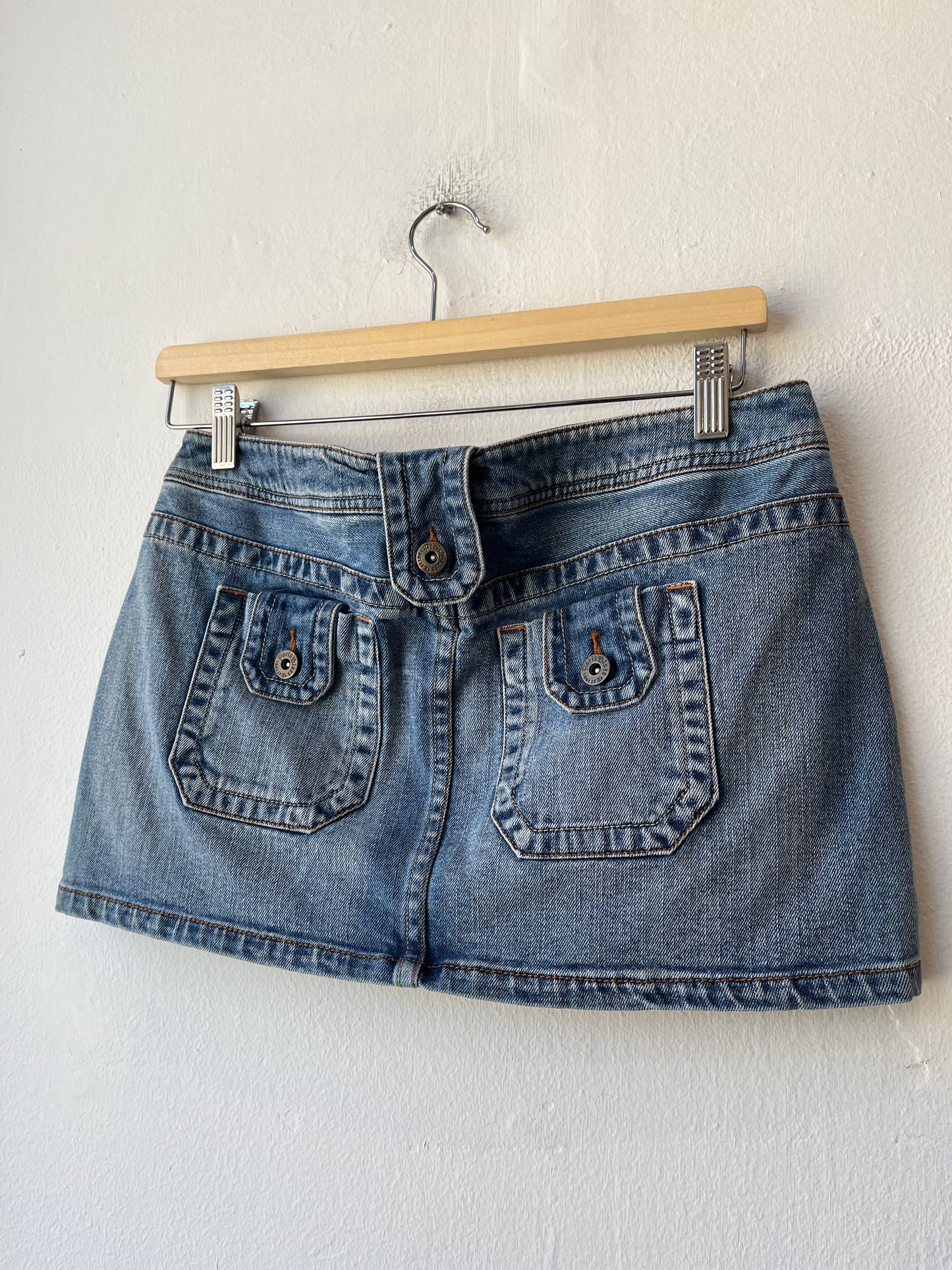 Y2K Paris Blues Denim Mini Skirt 29"