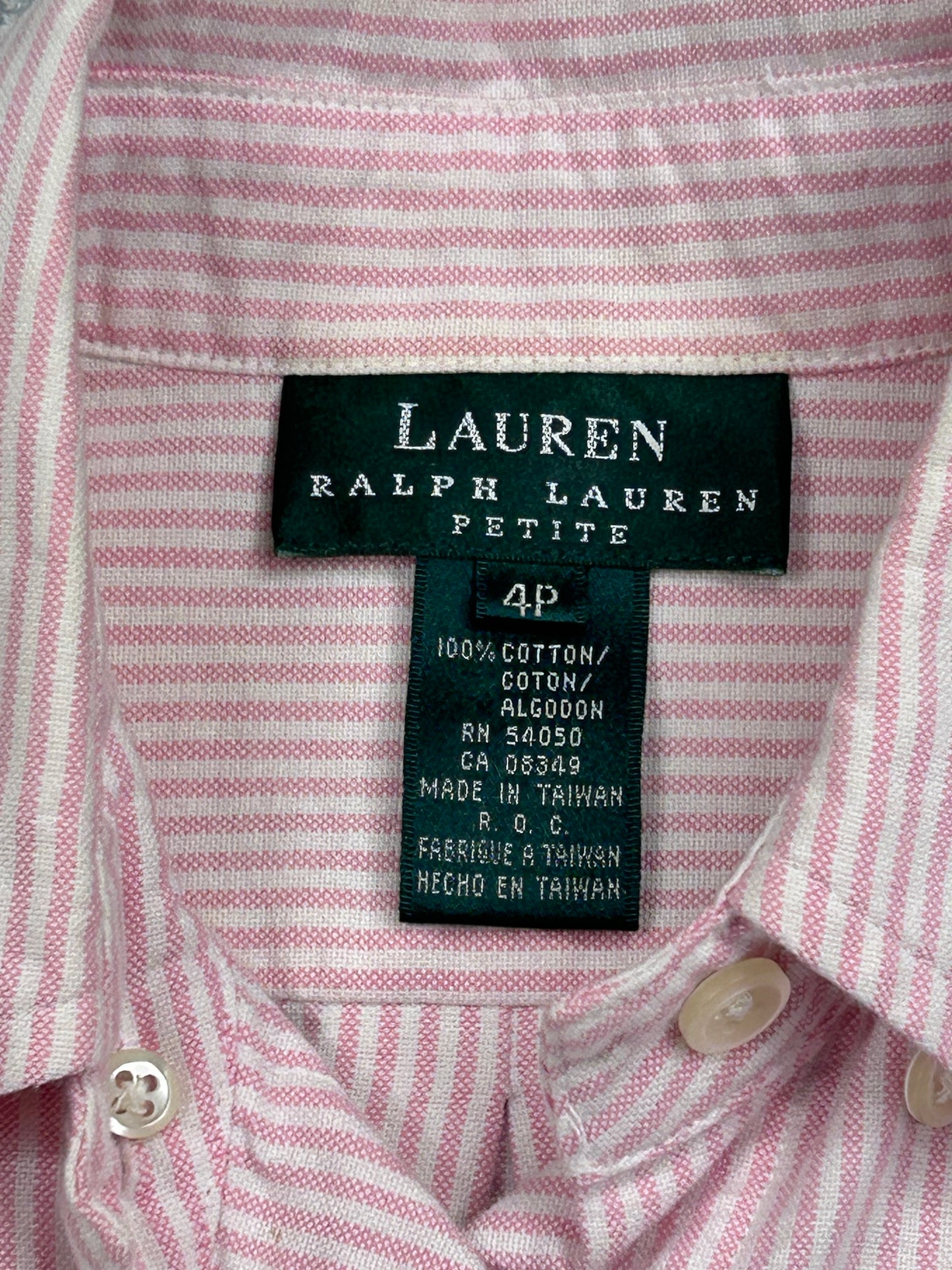 Y2K Ralph Lauren Pink Striped Button Down