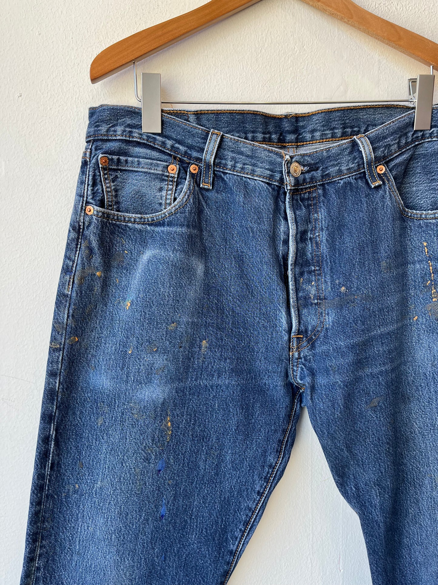 Y2K Levis 501 Painted Jeans 36"