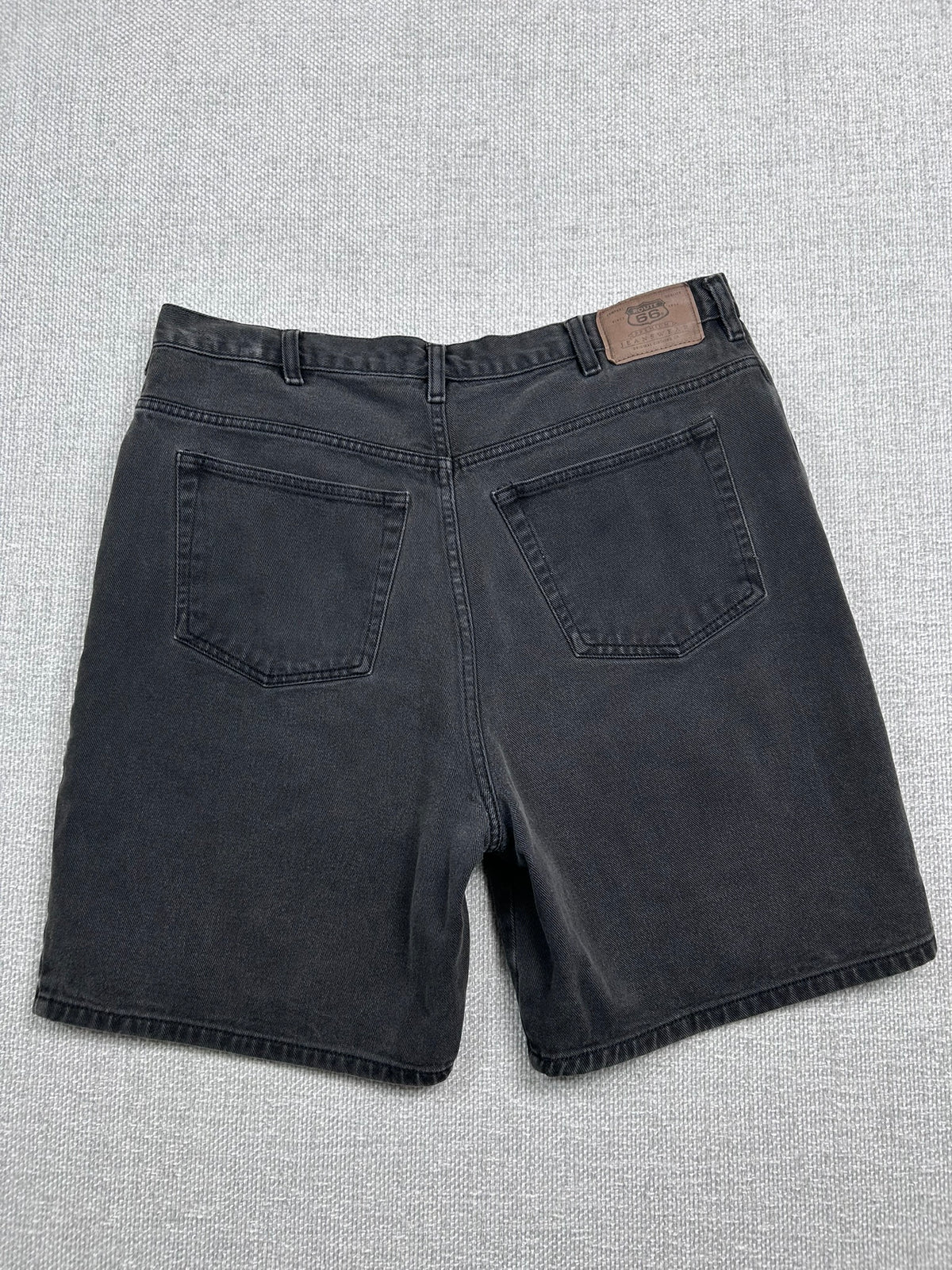 Y2K Black Denim Relaxed Fit Shorts 34"