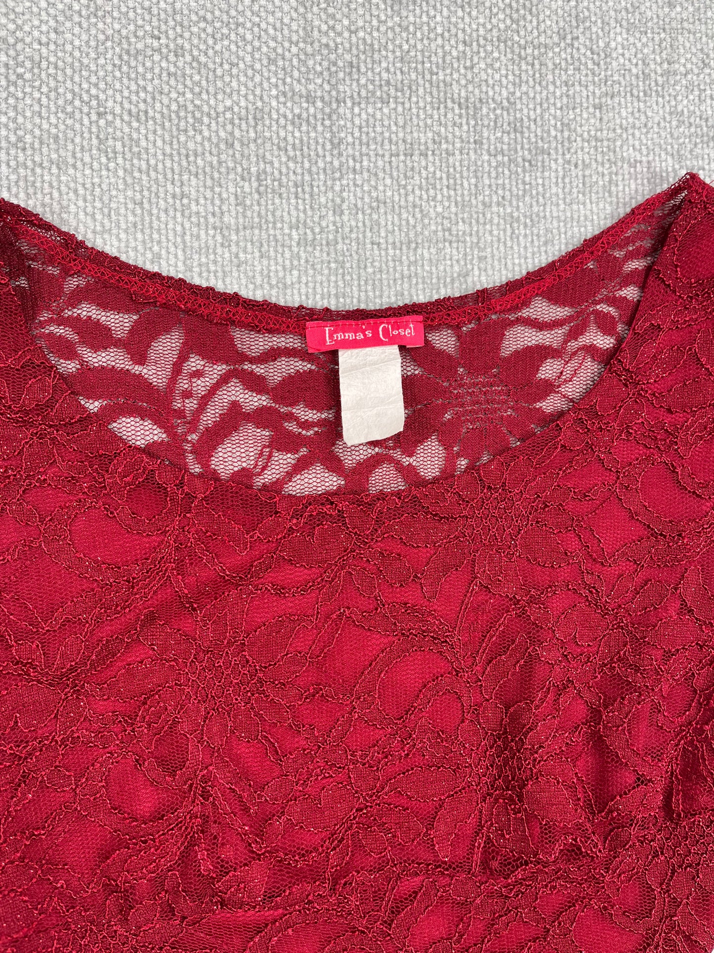 90's Lace Sparkle 1/2 Sleeve Top