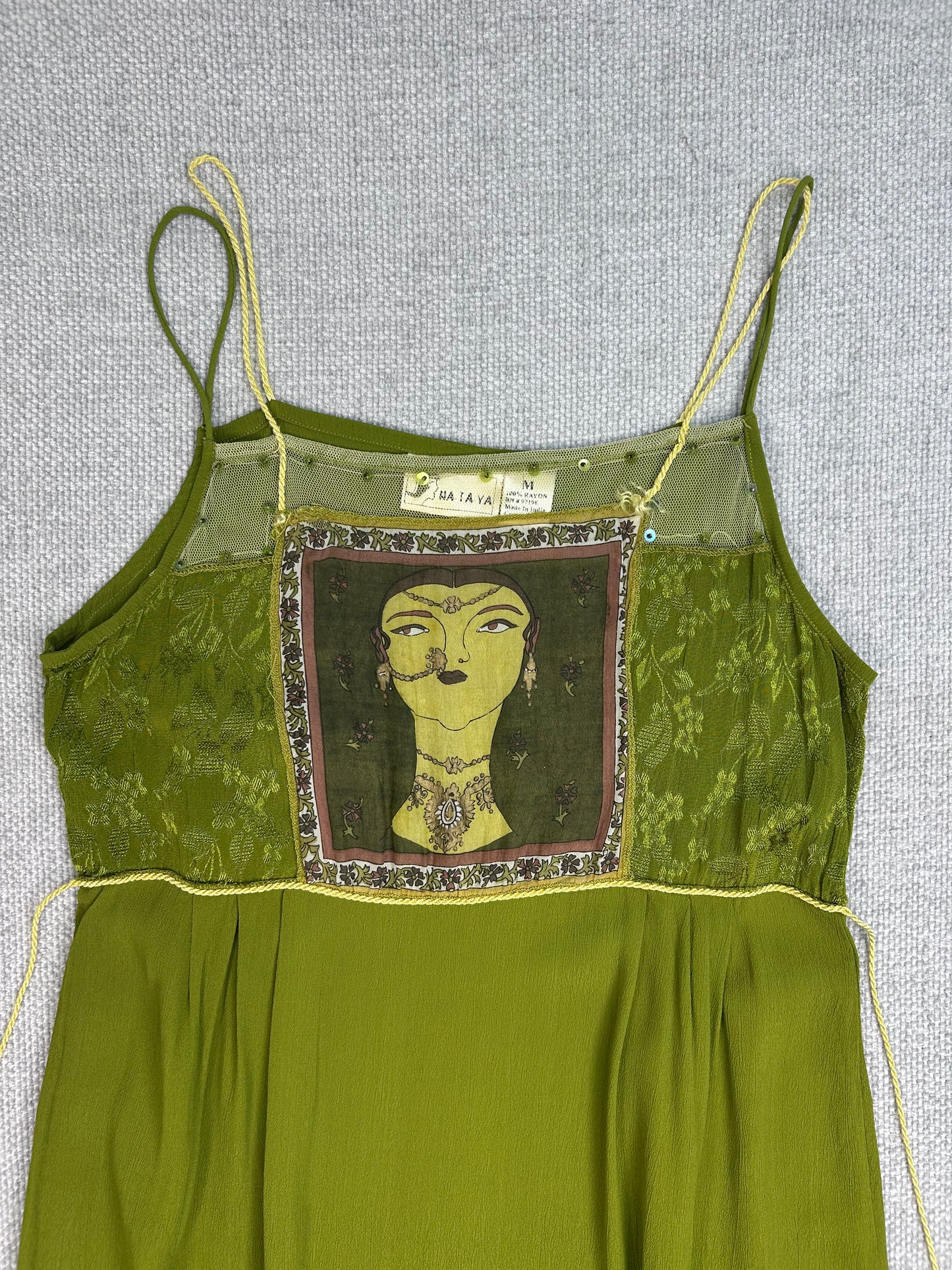 Y2K Green Rayon Dress