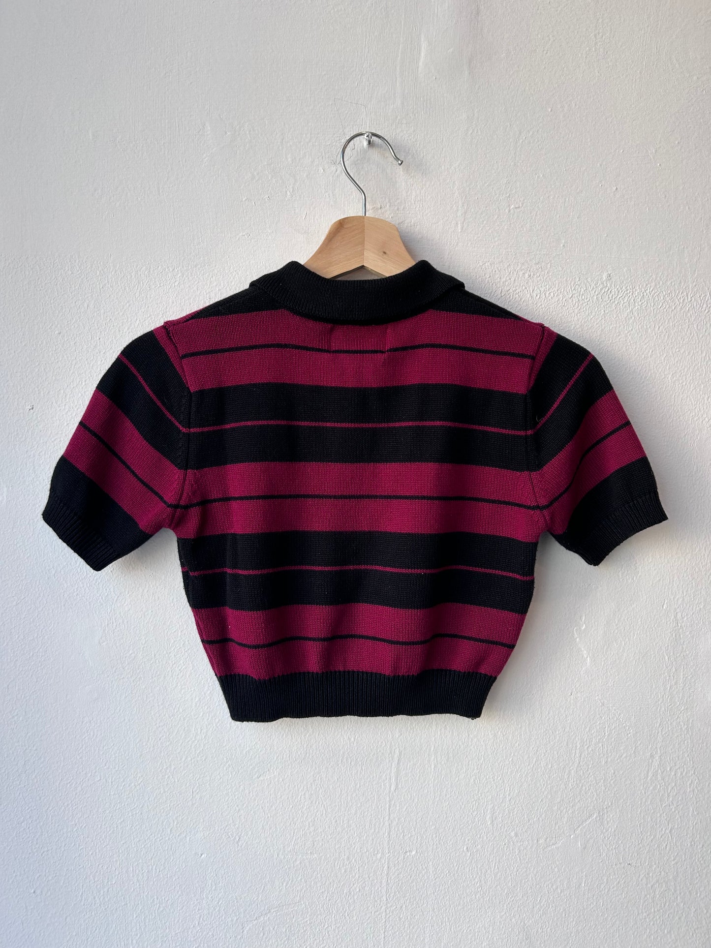 80's Striped Crop Shirt