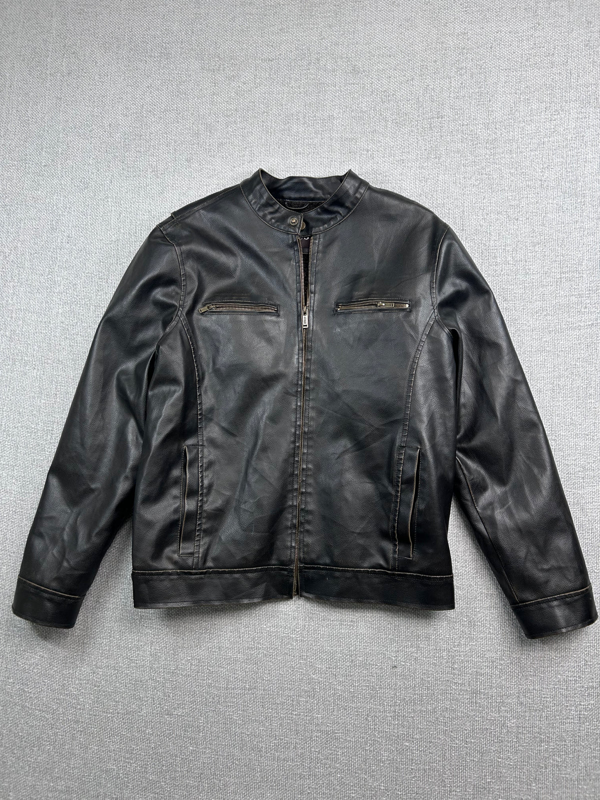Y2K Guess Cafe Moto Leather Jacket