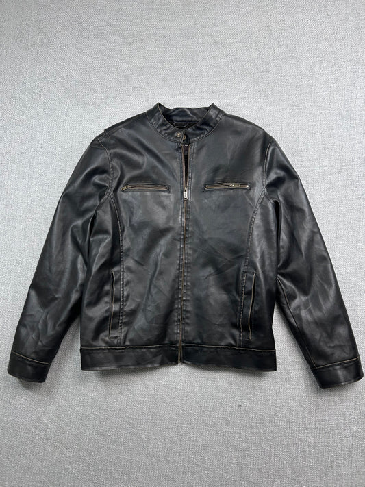 Y2K Guess Cafe Moto Leather Jacket