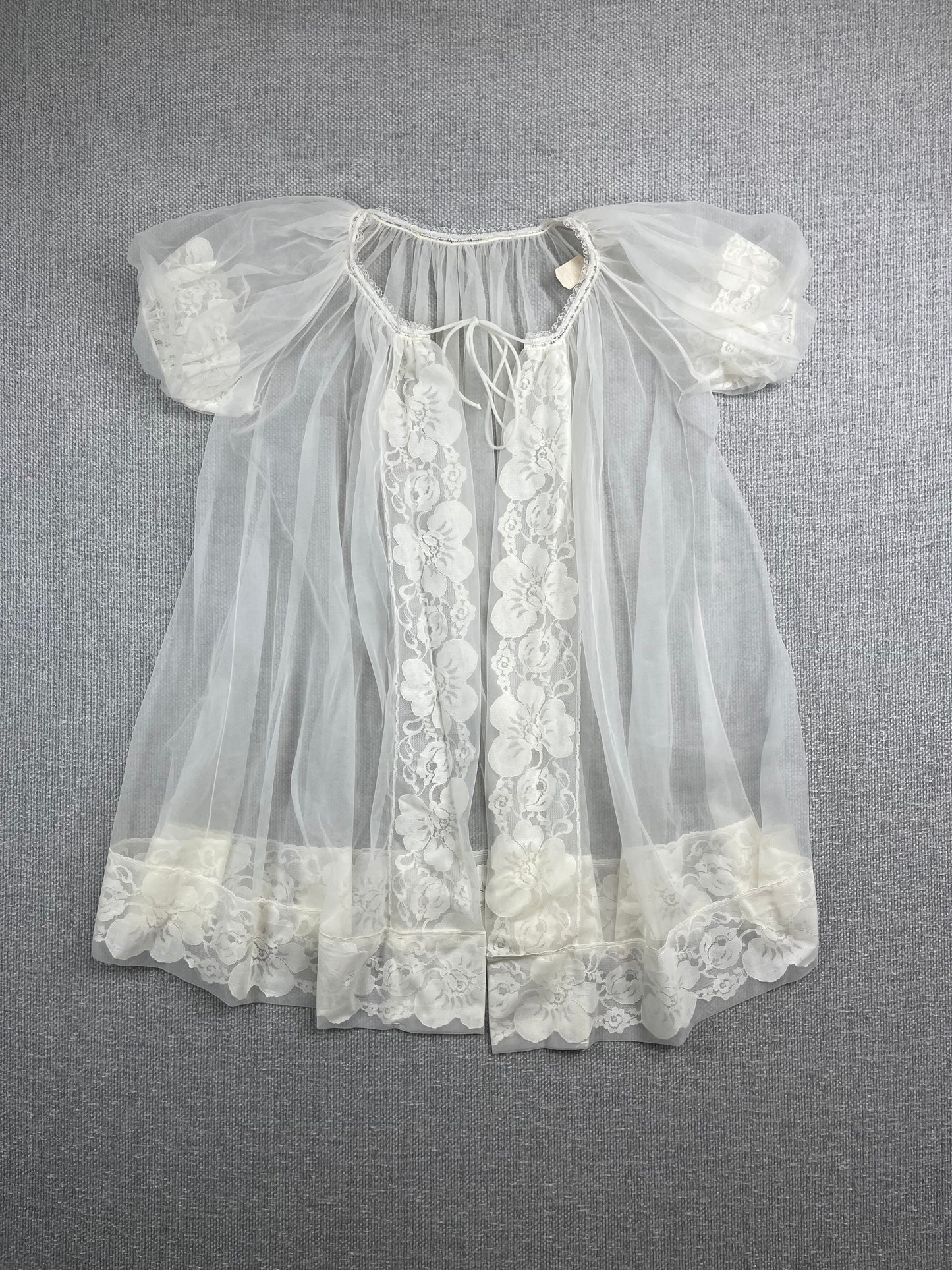 70's White Sheer Night Gown