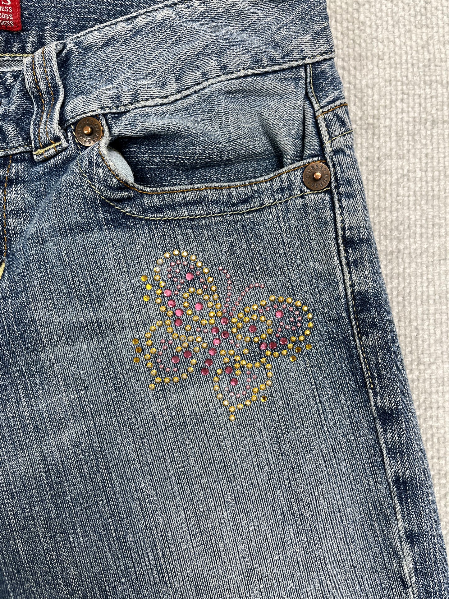 Y2K Guess Butterfly Low Rise Jeans 30"