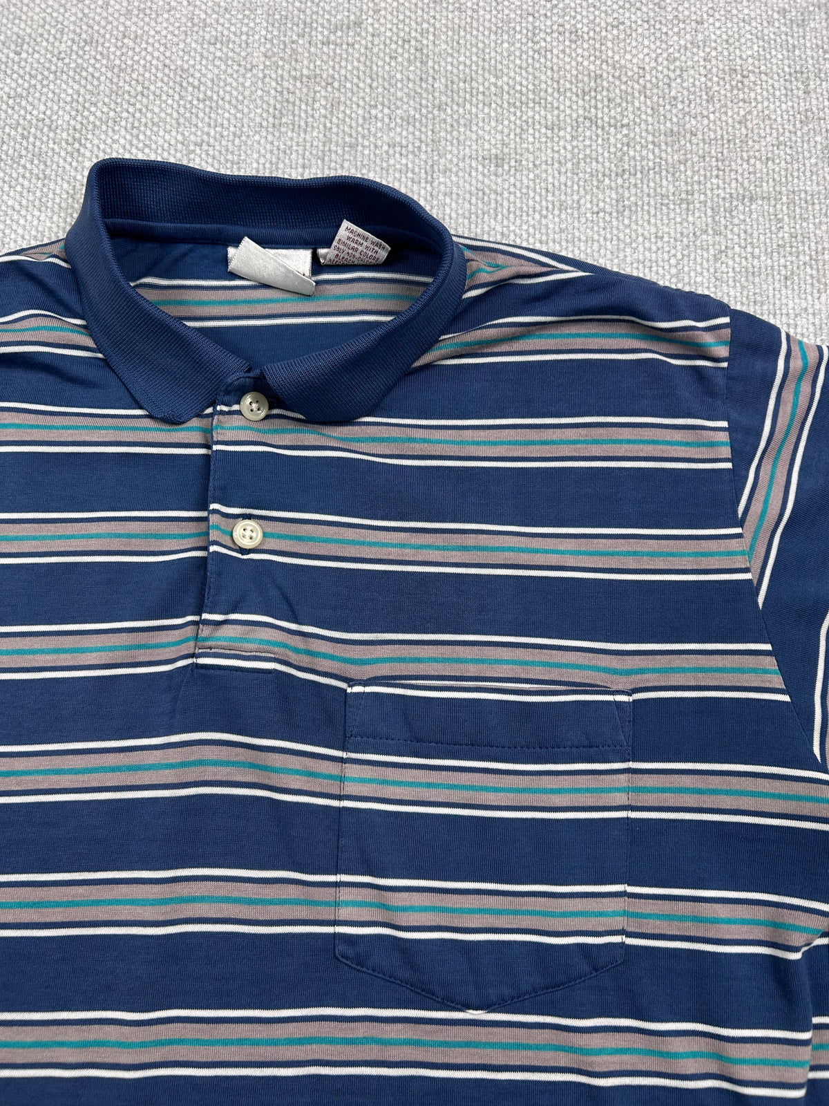 90's Striped Polo Shirt
