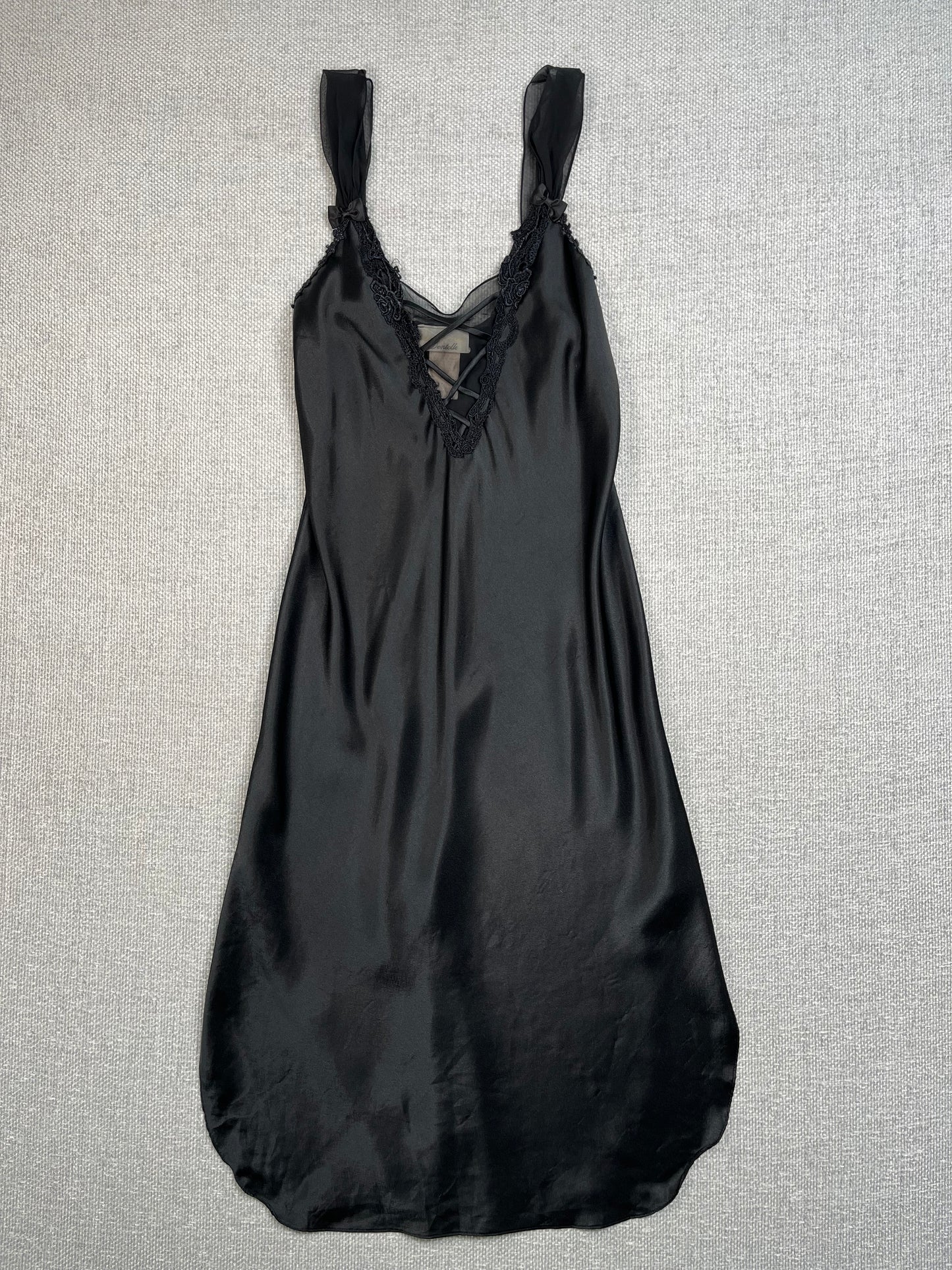90's Black Lace Slip Dress