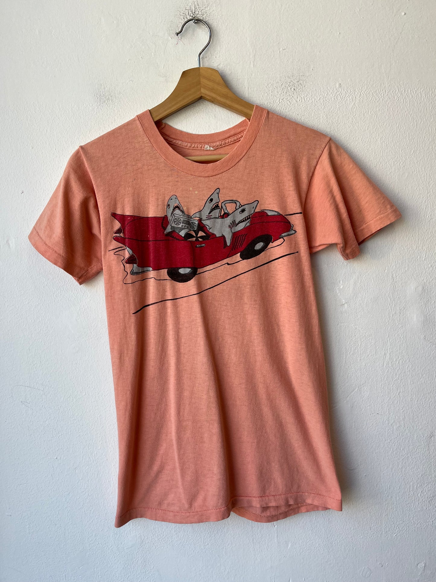 70's Three Sharks in a Car T-Shirt