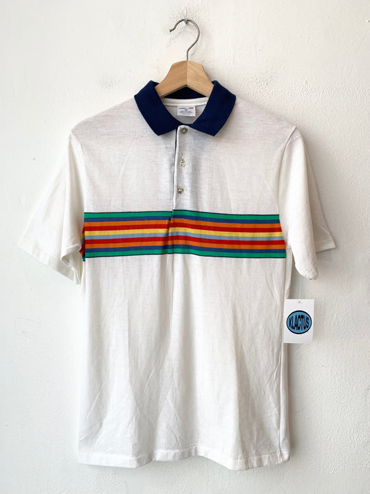 80's Rainbow Striped Polo