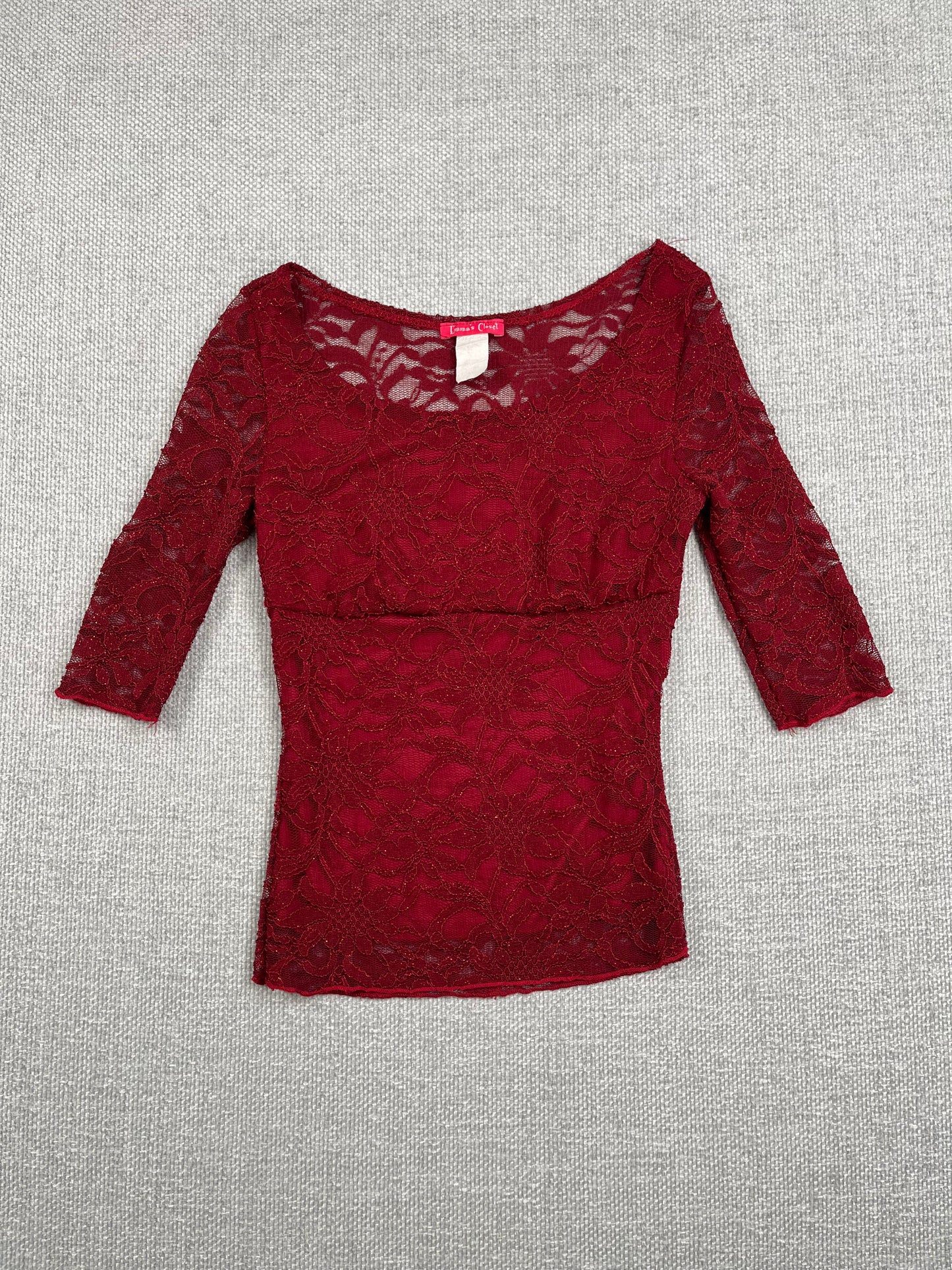 90's Lace Sparkle 1/2 Sleeve Top