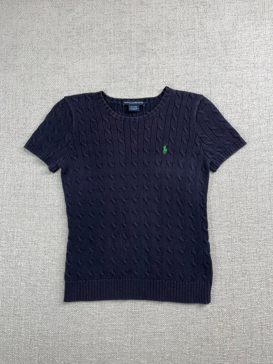 Y2K Ralph Lauren Short Sleeve Cable Knit Top