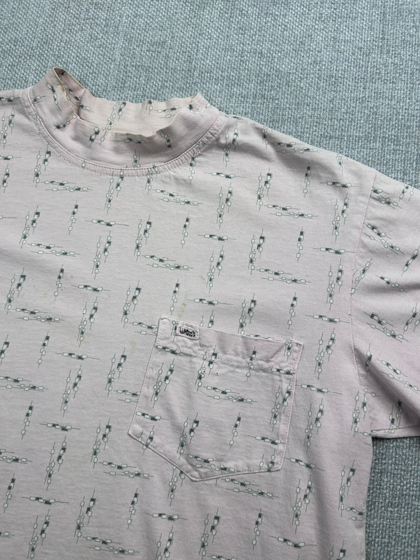 90's Pink Patterned Pocket Tee