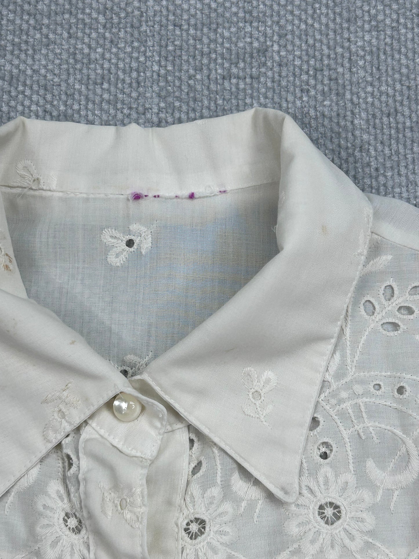 80’s Linen Flower Button Down Top