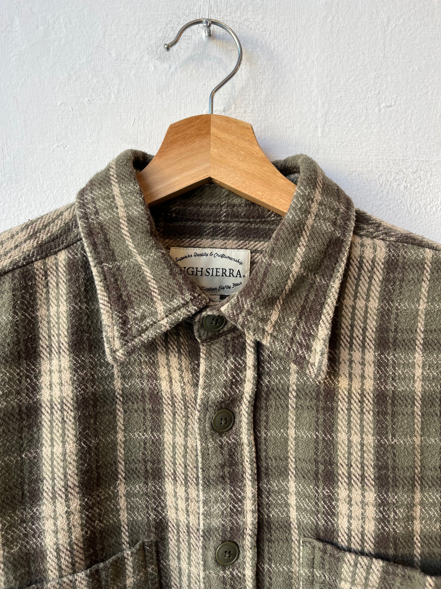 Y2K Green Flannel Button Up