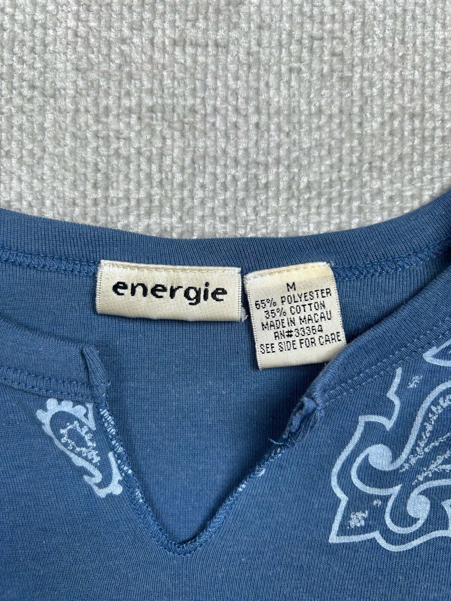 Y2K Blue Bandana Shirt