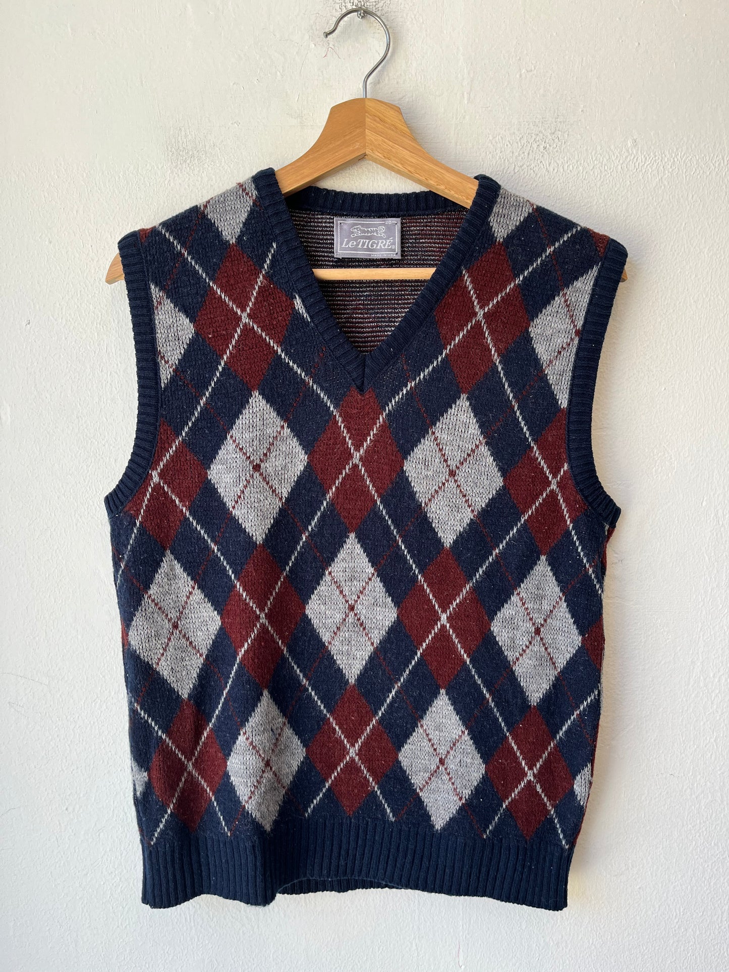 90's Le Tigré Argyle Sweater Vest