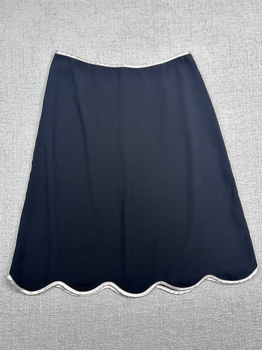 Y2K Scallop Trim Midi Skirt 29"