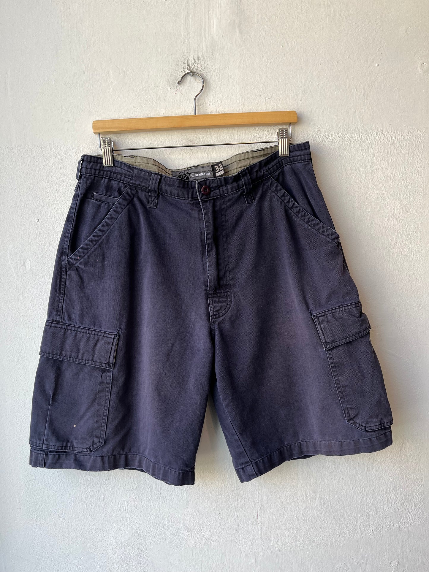 Y2K Navy Cargo Shorts 34"