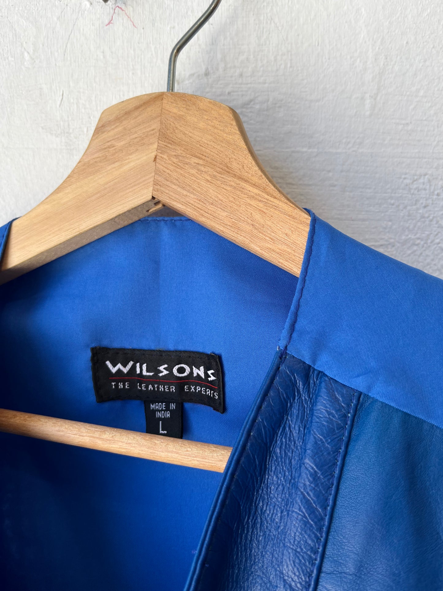 90's Wilson's Blue Leather Vest