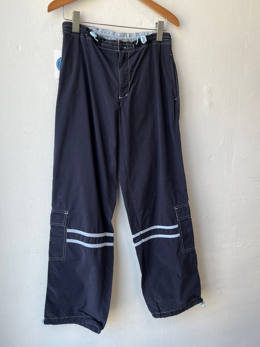 Y2K Navy Striped Track Pants 28-31"