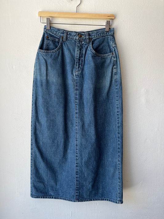 90's Denim Maxi Skirt 26"