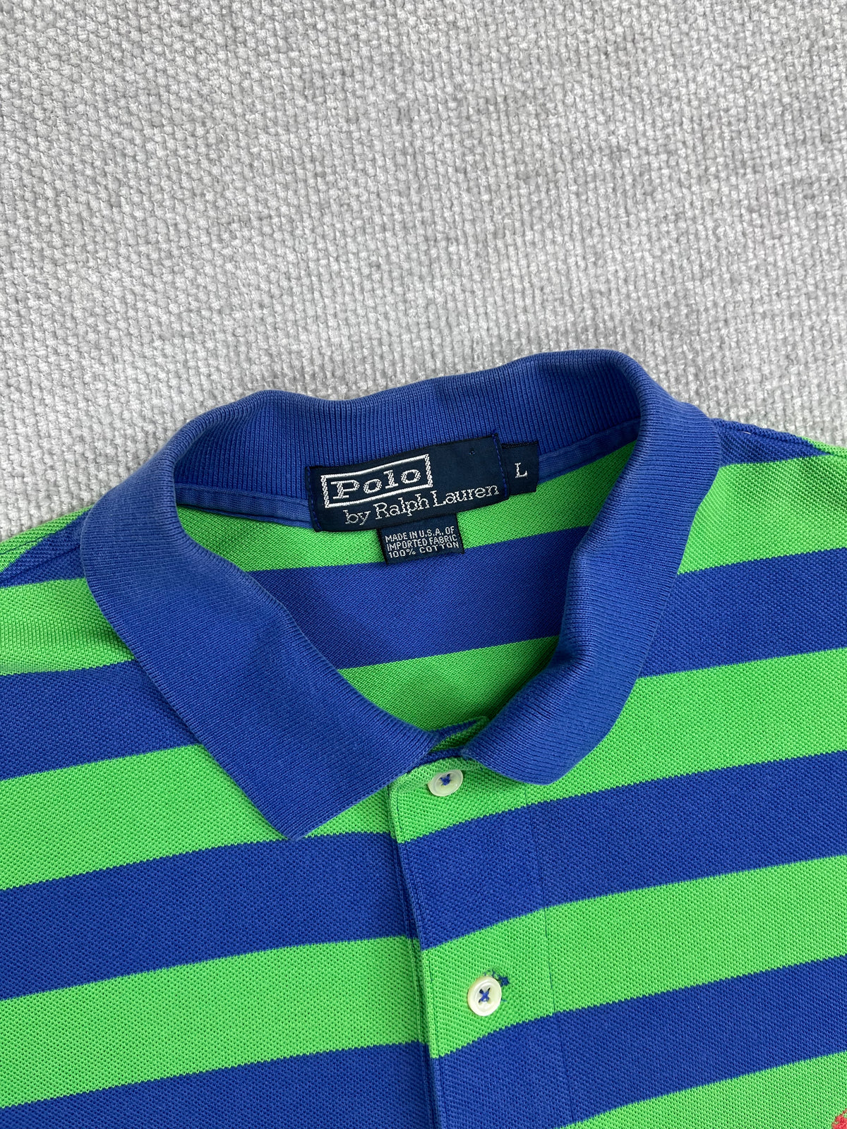 90's Striped Polo Shirt